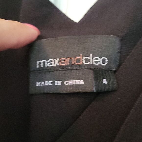 Max & Cleo Black Rosette Cocktail‎ Party Dress Size 4 - Picture 7 of 8